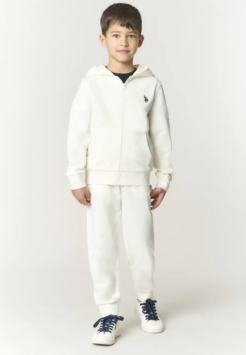 Pantalone Lungo di Felpa da Bambino Con Fondo A Polsino - спортивные штаны U.S. Polo Assn., Bianco