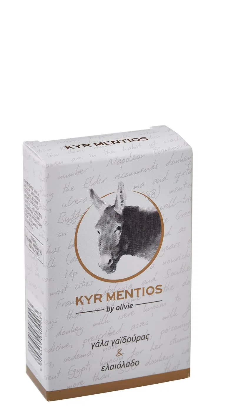 Набор для ухода с кремом для тела и мылом из ослиного молока, Kyr Mentios, 100 мл, Белый — фото 3