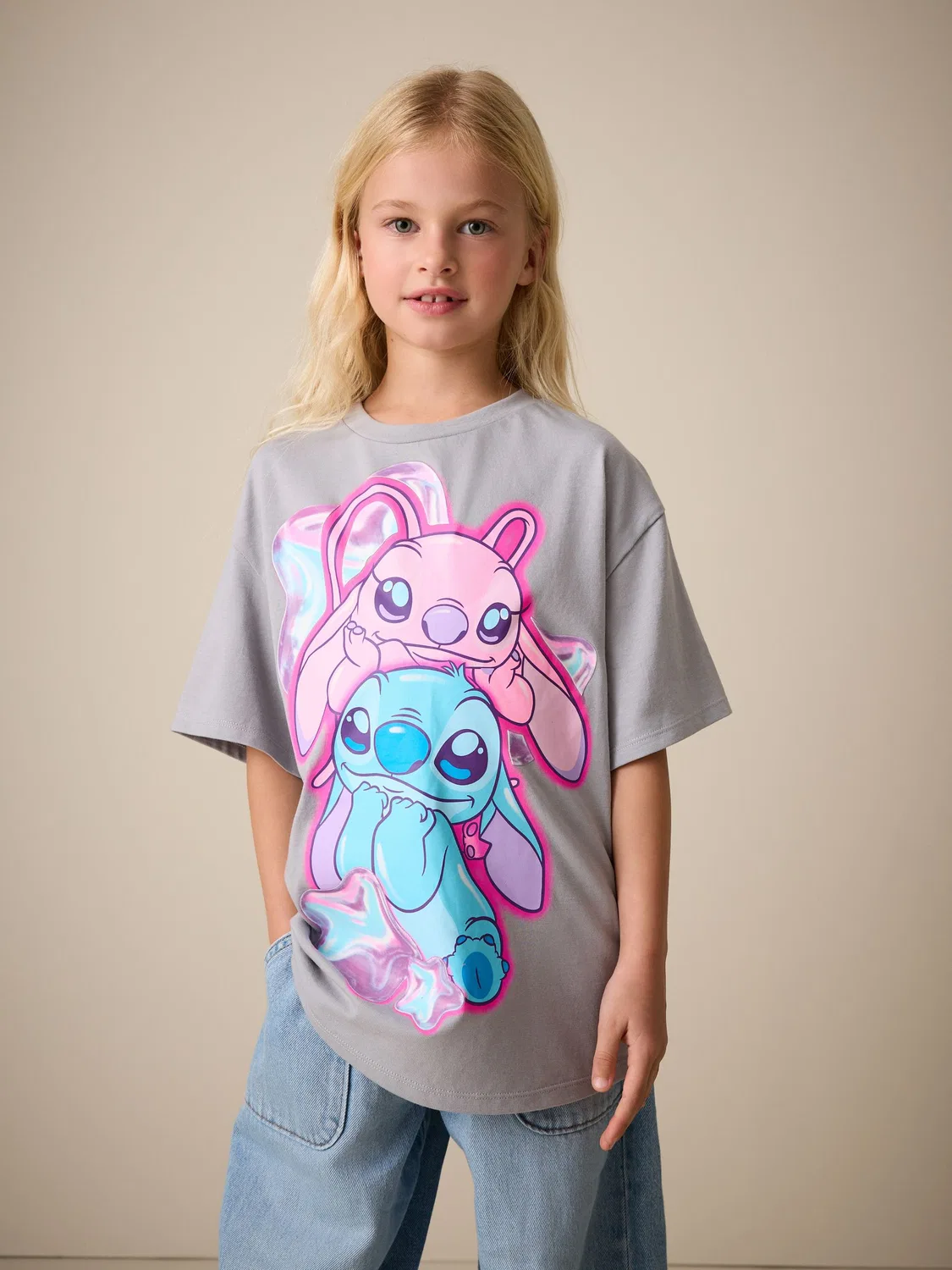 Футболка оверсайз Lilo & Stitch Next, серый