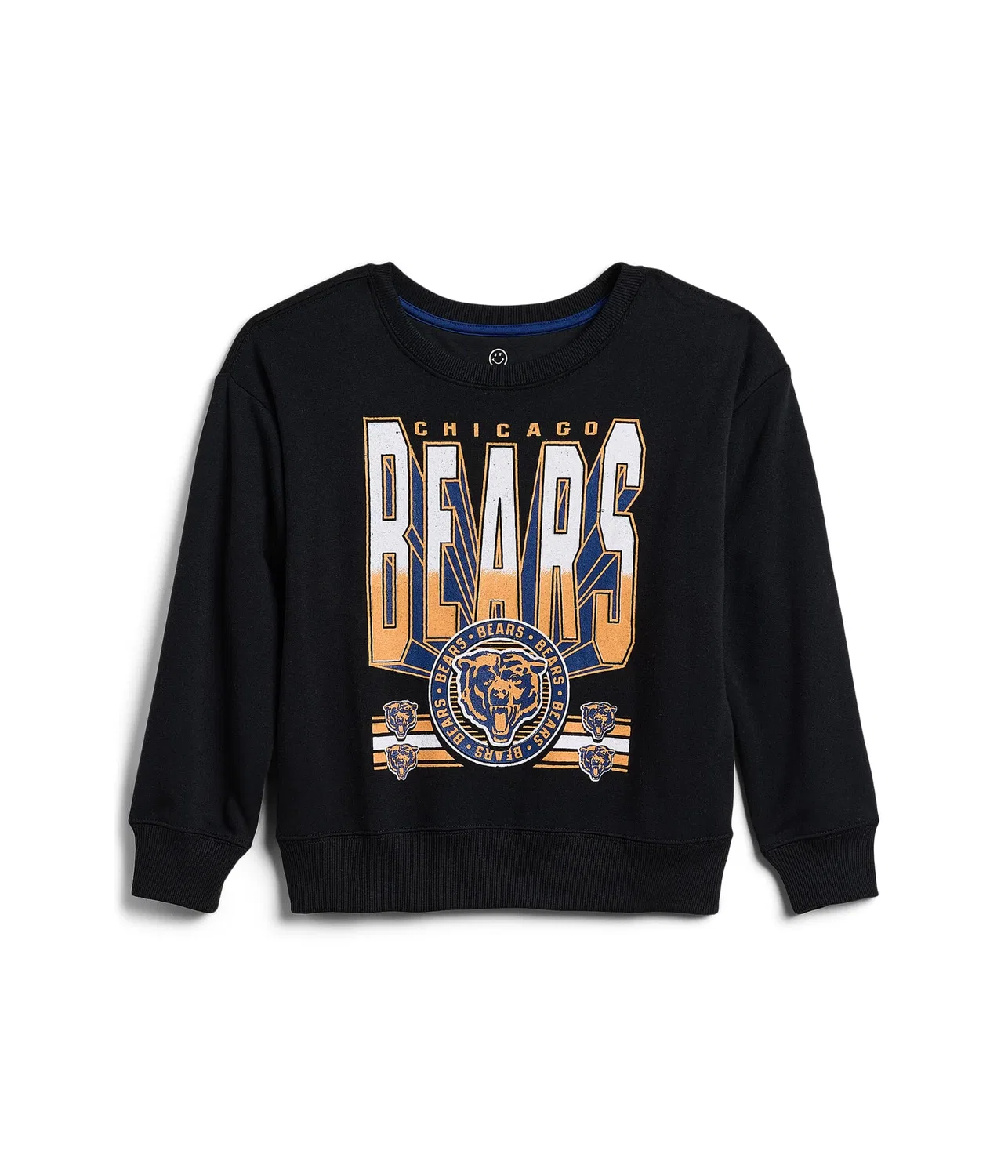 Флисовая толстовка с откидными плечами NFL Chicago Bears (для маленьких и больших детей) Junk Food Clothing Kids, True Black