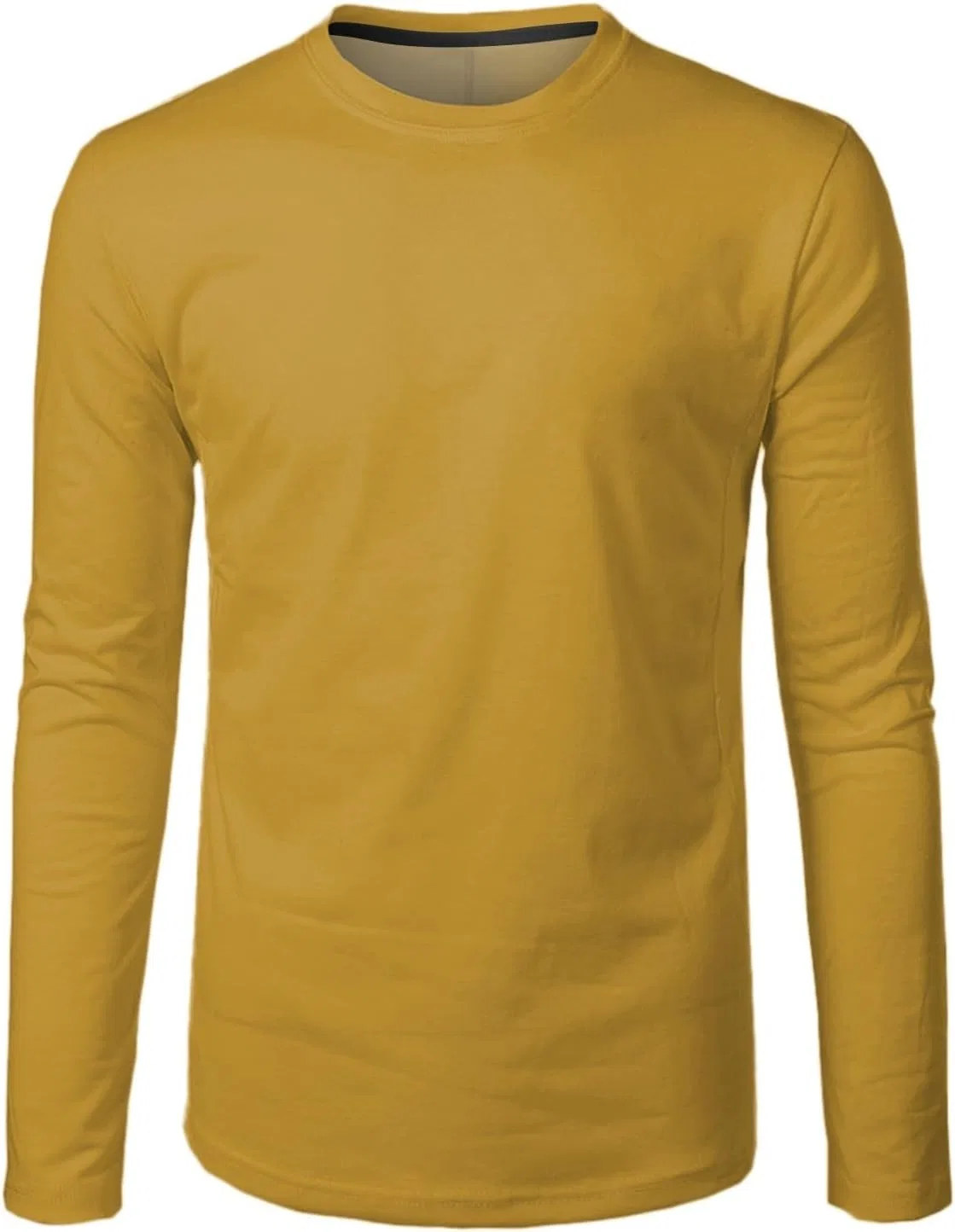 Мужская длинная футболка с круглым вырезом Big Size, Yellow — фото 4