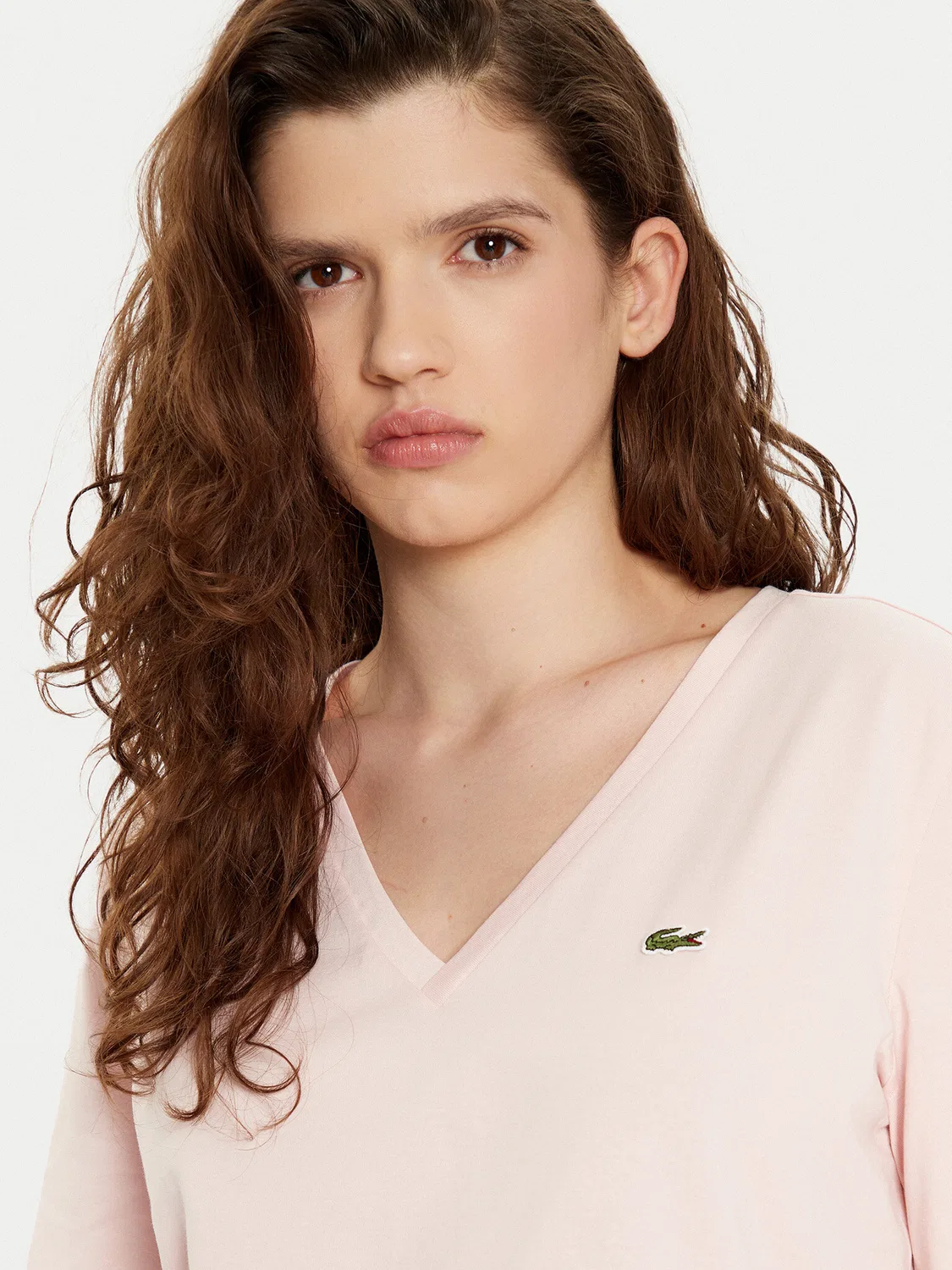 Женская футболка стандартного кроя Lacoste, розовый — фото 4
