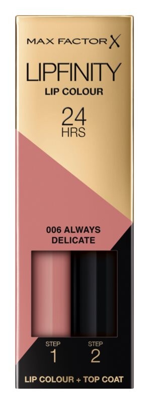 

Стойкая помада с бальзамом Max Factor Lipfinity Lip Colour, оттенок 006 Always Delicate