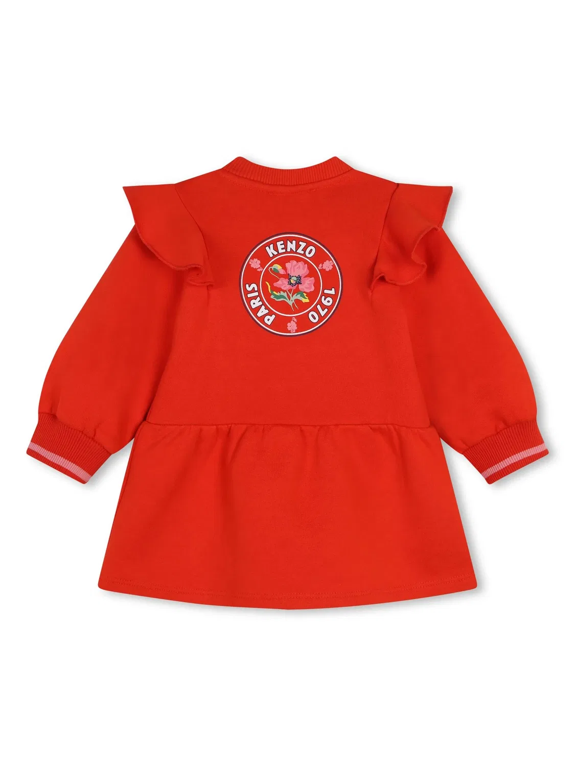 Kenzo Платье из хлопка с рюшами в малиновом цвете — фото 2
