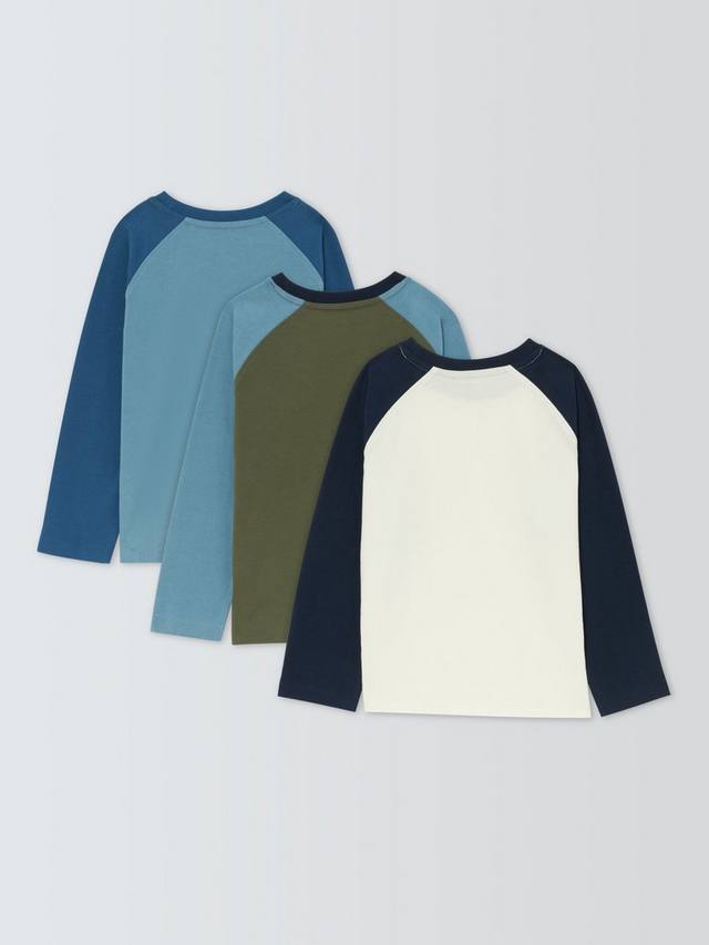 Детские футболки с регланными рукавами John Lewis, Pack of 3, Multi — фото 2