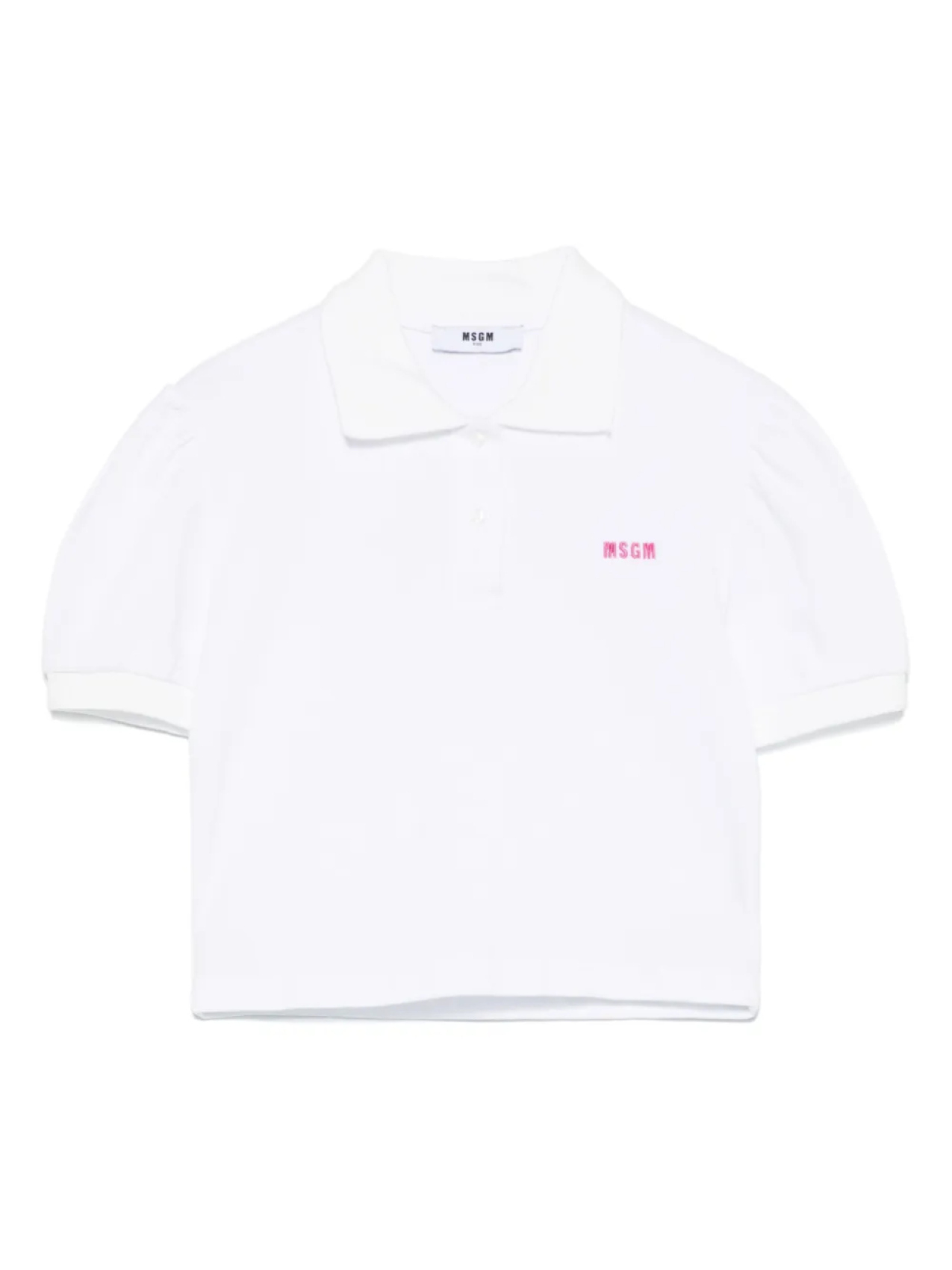 

MSGM Kids рубашка поло с вышитым логотипом, белый