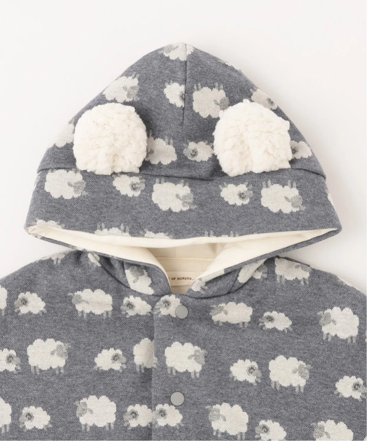 Детское пончо-мантия с капюшоном Organic Jacquard, японское производство, синий — фото 3