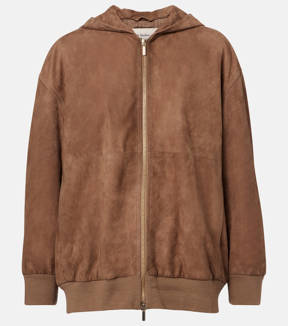 

Замшевая толстовка с капюшоном на молнии S Max Mara, Honey