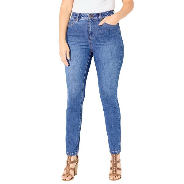 

Женские джинсы прямого кроя Plus Size Petite Synergy Slimming Catherines, Victory Blues