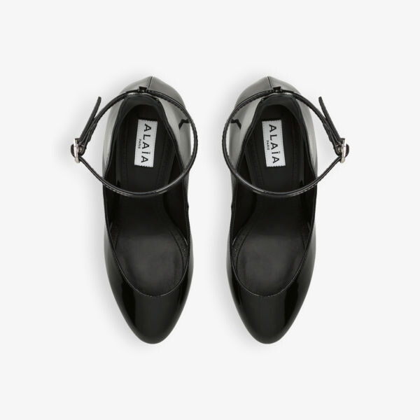 Туфли-Лодочки из лакированной кожи с пряжкой на щиколотке и каблуком Azzedine Alaia, черный — фото 2