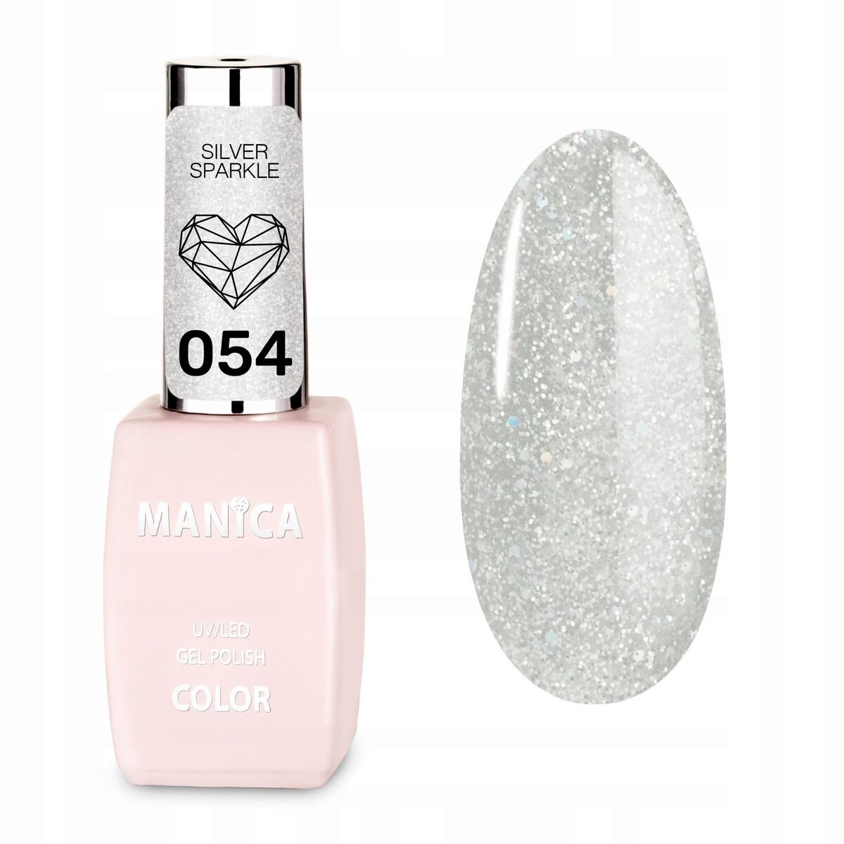 

Manica, Лак гибридный, Silver Sparkle 054, 10мл