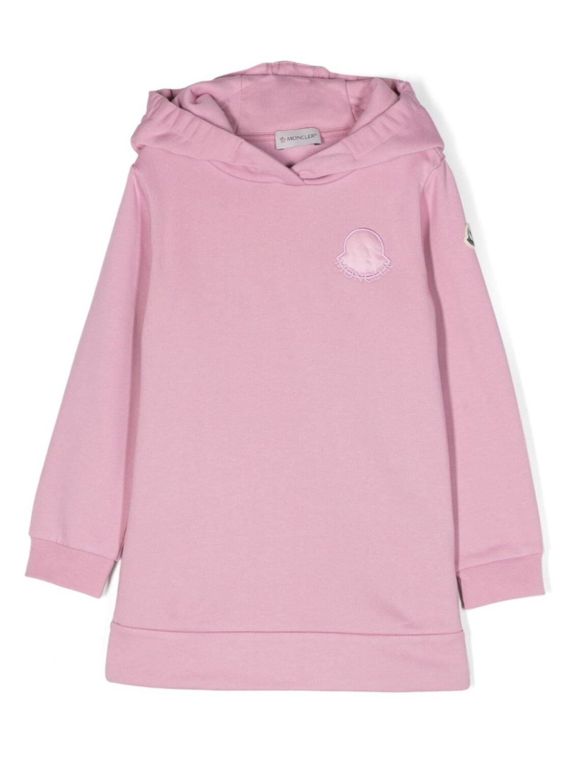 

Moncler Enfant платье с капюшоном и логотипом, розовый