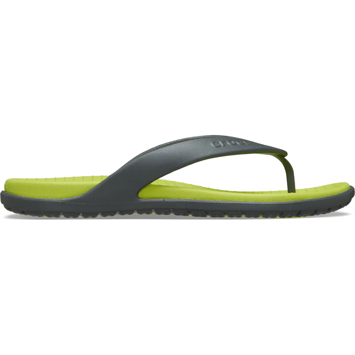 Coast Flip Crocs, Slate Grey/Citrus