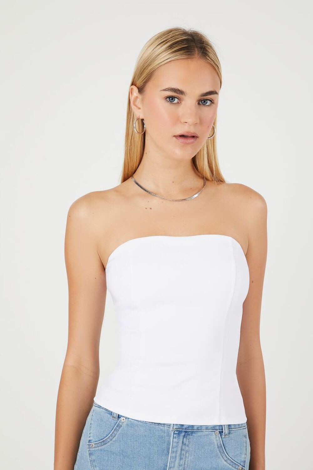 

Топ со швом Forever 21, белый