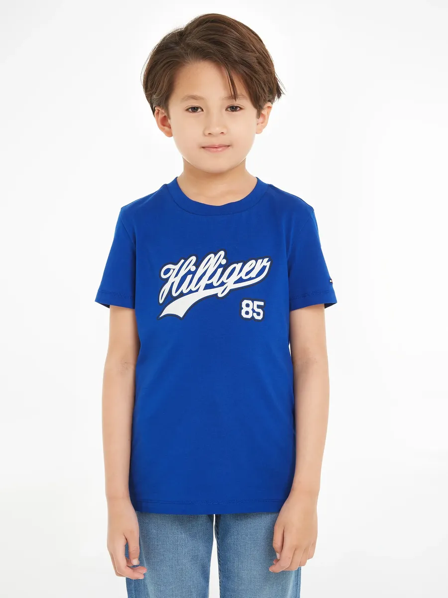 

Футболка Tommy Hilfiger "HILFIGER SCRIPT TEE S/S" с большой надписью-логотипом, синий