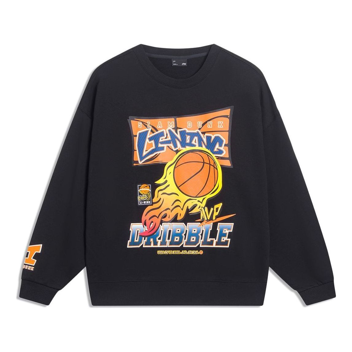 

Спортивная толстовка Li-Ning Hoops Cartoon Graphic Sweatshirt 'Black' AWDT553-2, черный