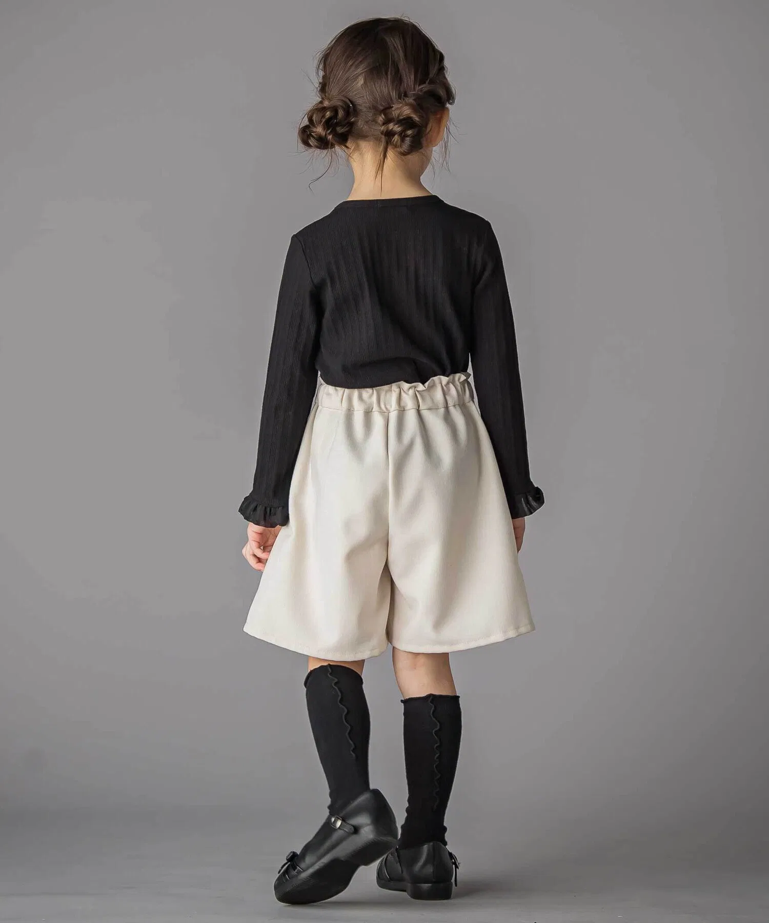 Детские юбка-брюки с бантом BeBe Petits Pois Vert серые — фото 4