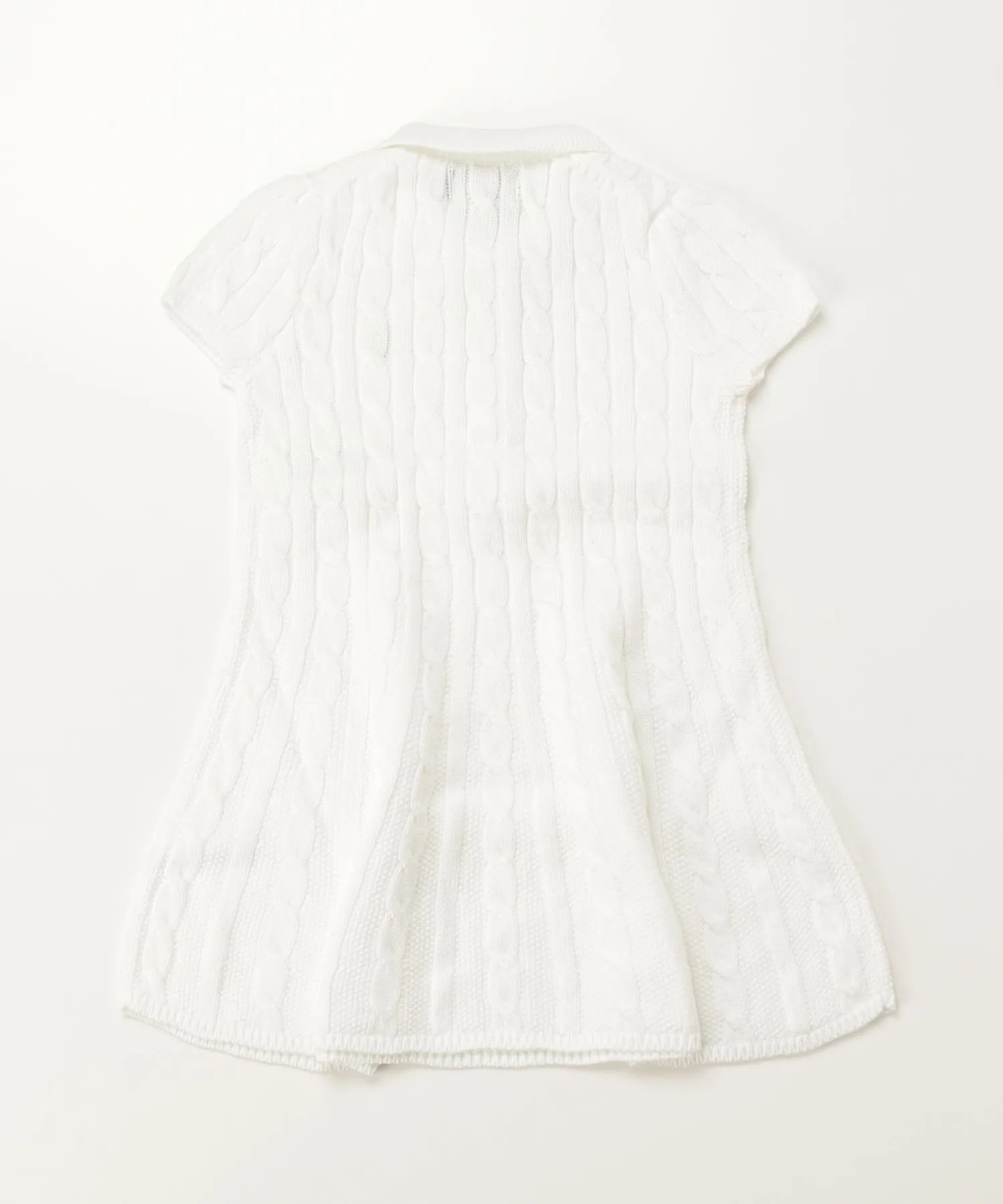 Детское платье-свитер A-line из хлопка Cable Knit Polo Ralph Lauren белое — фото 4