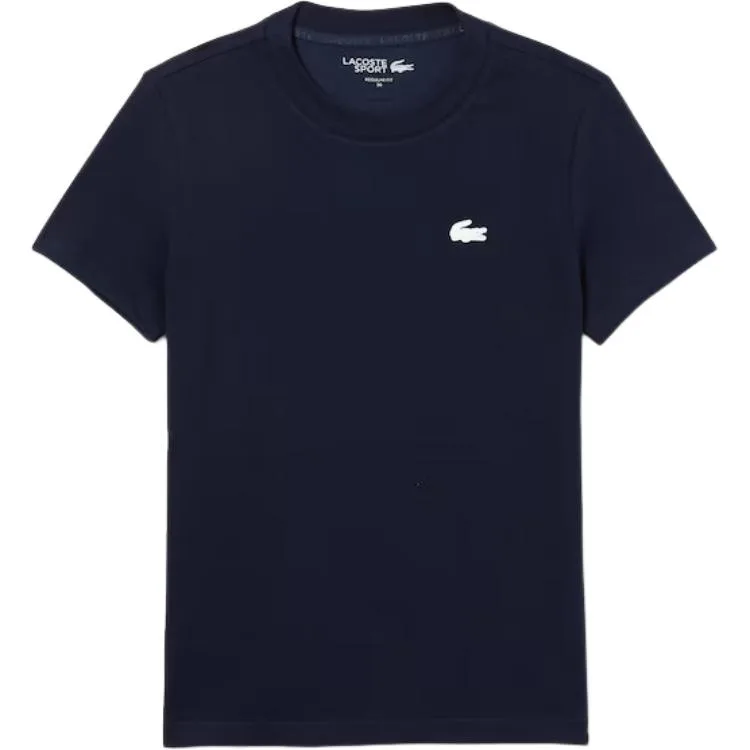 Женская футболка Lacoste с вышитым логотипом, темно-синяя
