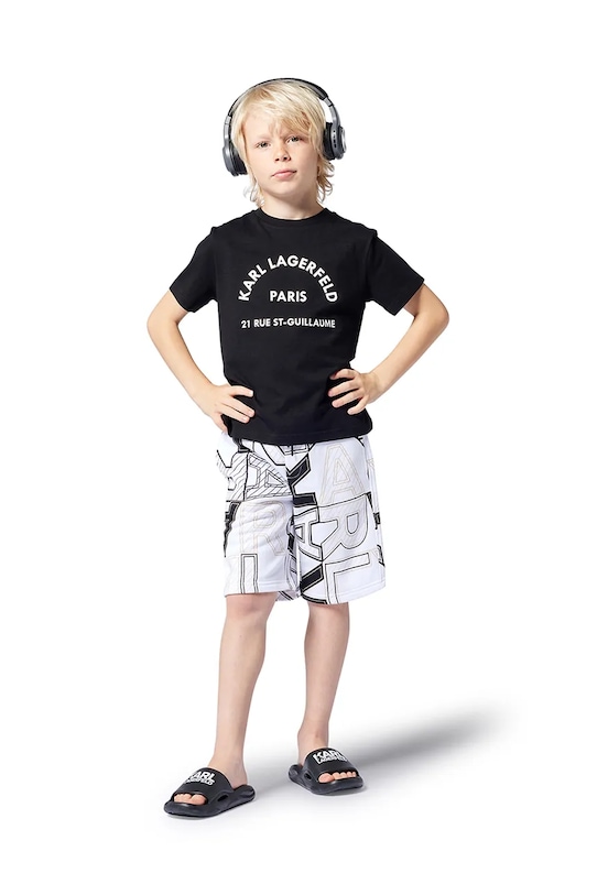 

Детская хлопковая футболка Karl Lagerfeld, черный