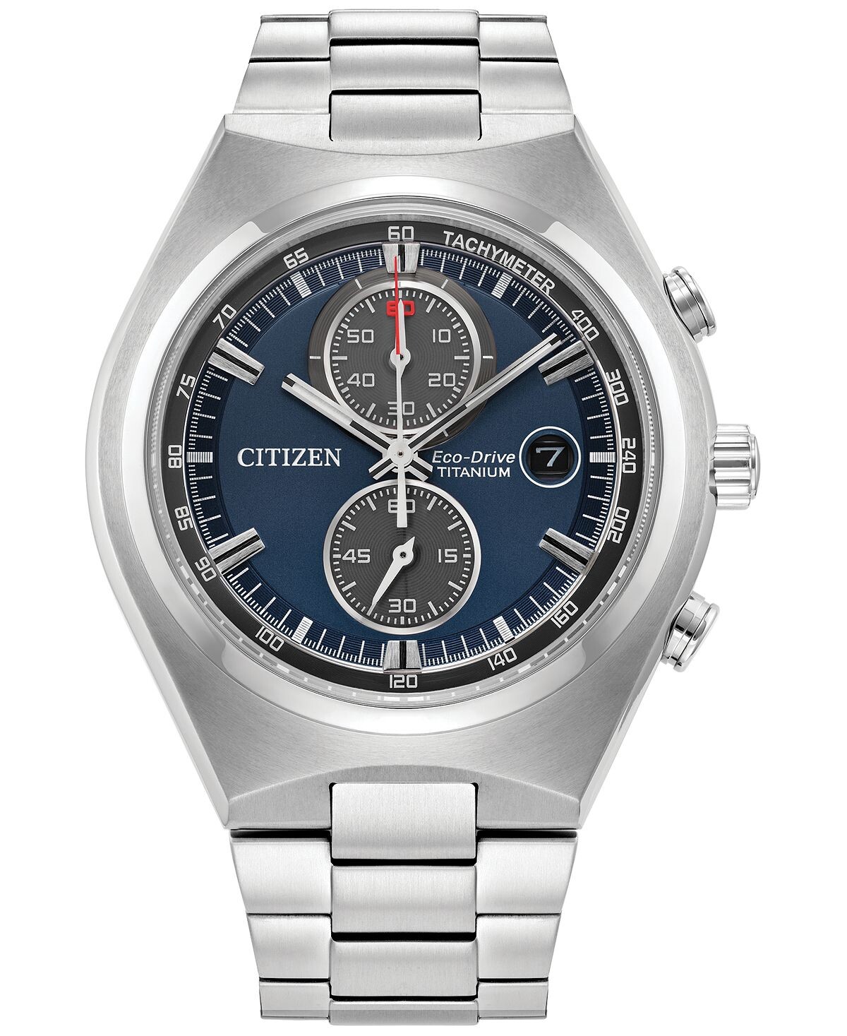

Мужские часы Eco-Drive с хронографом Weekender, серебристый титановый браслет, 43 мм Citizen