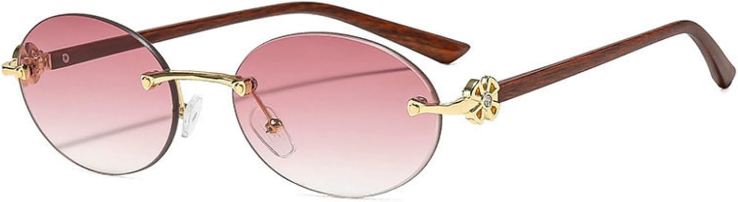 

Солнцезащитные очки Willochra в стиле ретро, ​​модные овальные, женские и мужские, без оправы, в стиле 90-х, маленькие, круглые, в металлической оправе, со стразами, защита от ультрафиолета UV400, C7