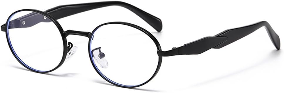 

Винтажные женские овальные металлические солнцезащитные очки, повседневная мода, женские солнцезащитные очки в стиле панк, унисекс, стильные, UV400 KTUCN, Black Antiblue