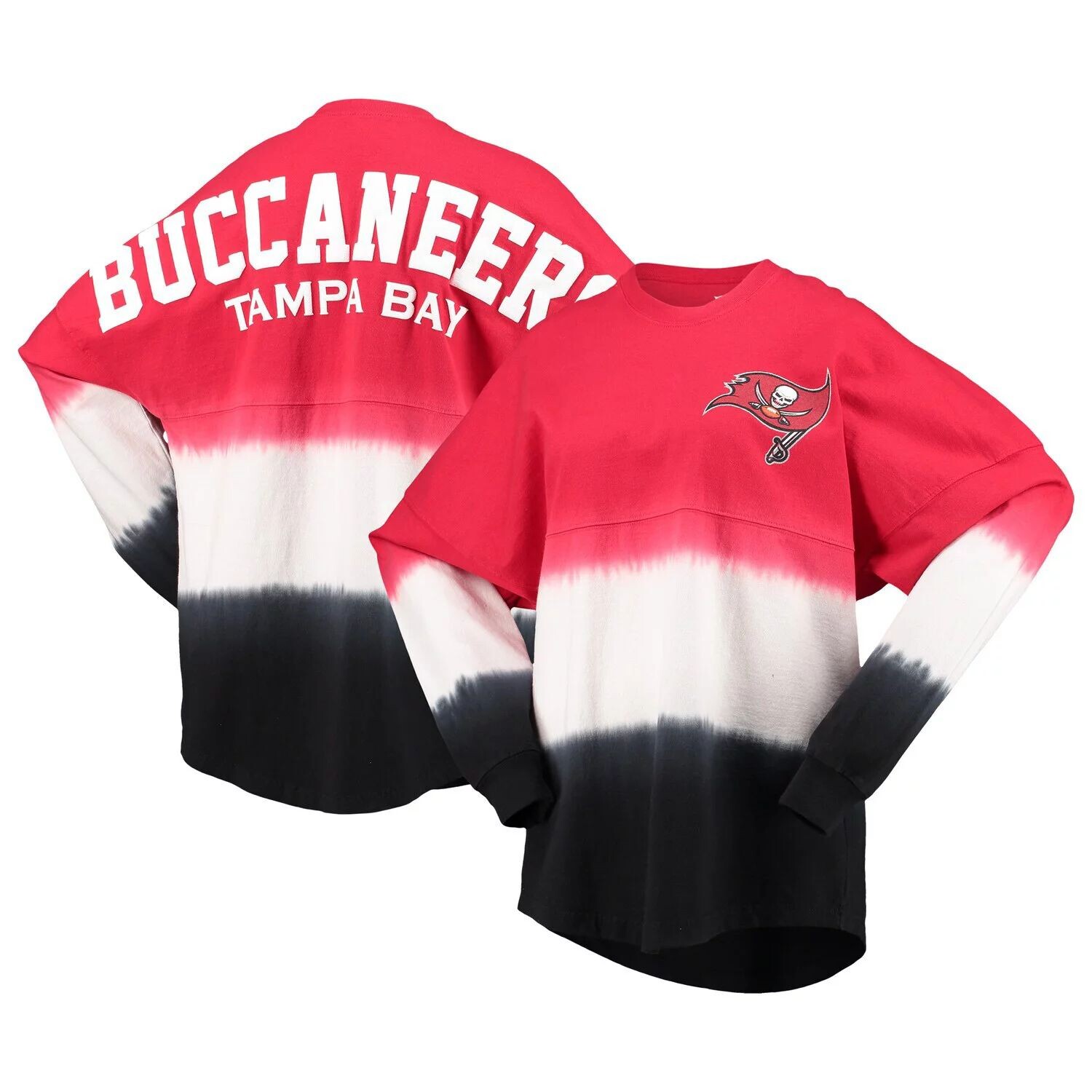 

Женская красная/черная футболка с омбре с длинным рукавом и принтом Tampa Bay Buccaneers Fanatics Fanatics, Черный, Женская красная/черная футболка с омбре с длинным рукавом и принтом Tampa Bay Buccaneers Fanatics Fanatics