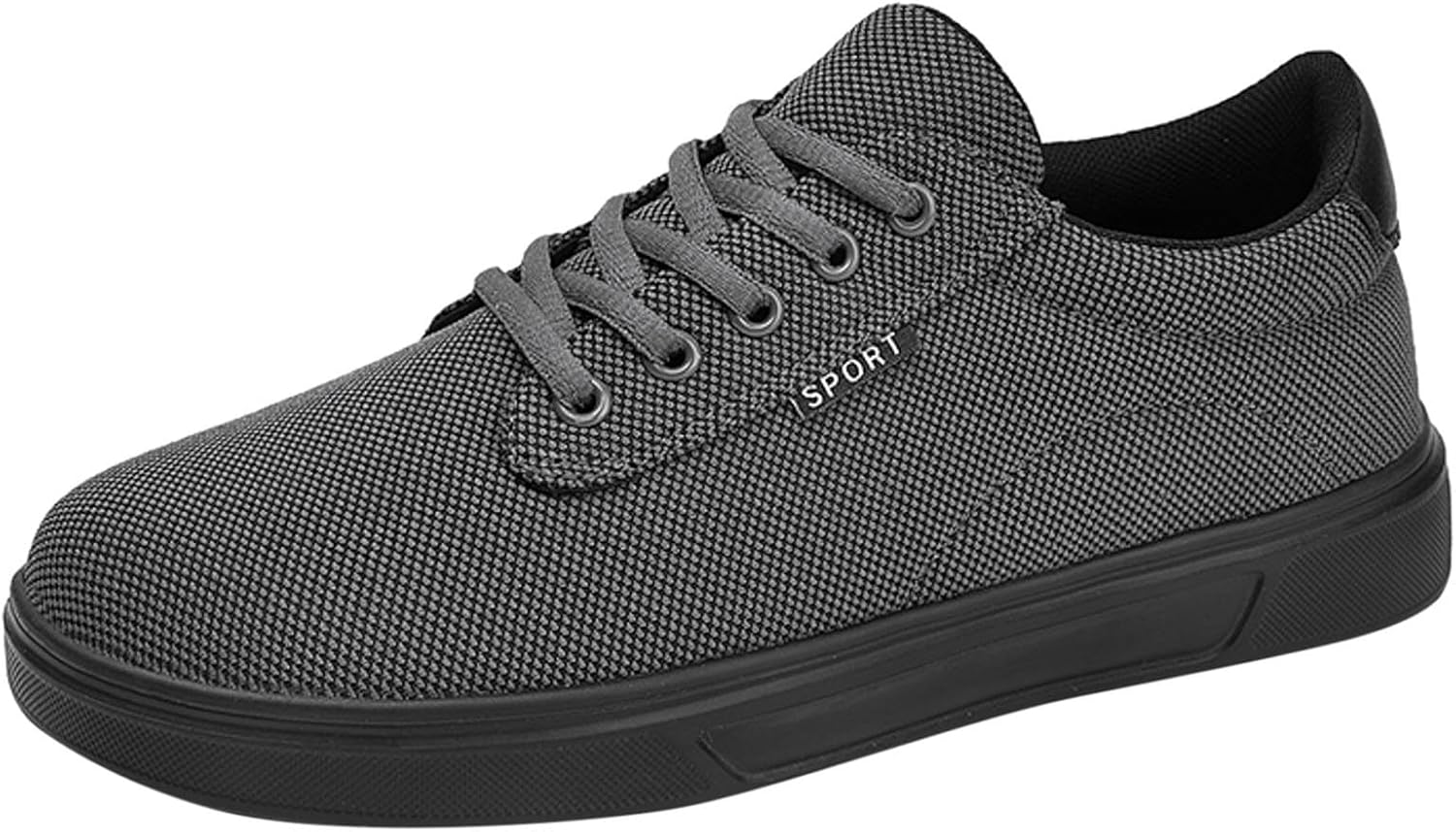 

Мужские модные кеды из ткани с низким верхом, классические мужские кеды из ткани, удобные повседневные кроссовки на шнуровке для ходьбы Generic, серый