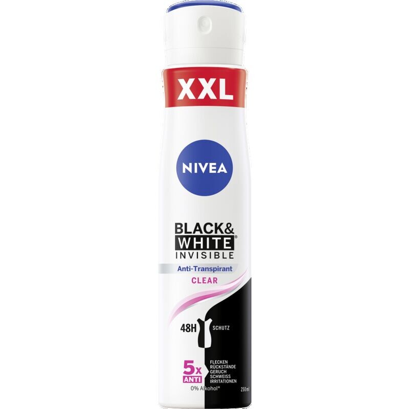 

Спрей-антиперспирант Invisible Black & White Clear NIVEA, 250 ml