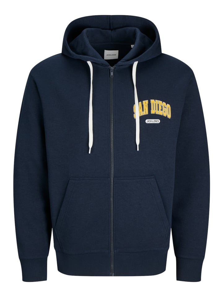 

Спортивная куртка Jack & Jones Hoodie 'Bradley Varsity Zip', темно-синий