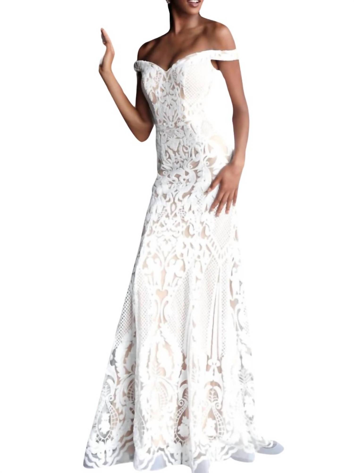 

Женское платье JOVANI, белый/телесный