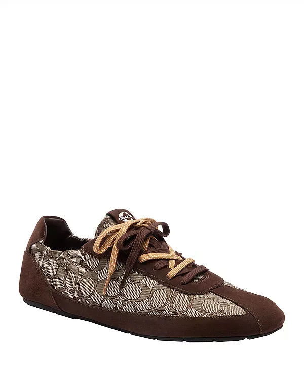 Кроссовки без жесткой конструкции из жаккарда Coach, Maple/Oak