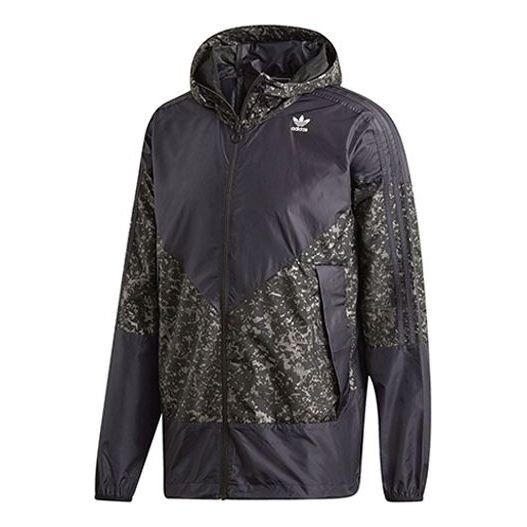 

Куртка originals splicing logo printing casual hooded jacket black Adidas, черный