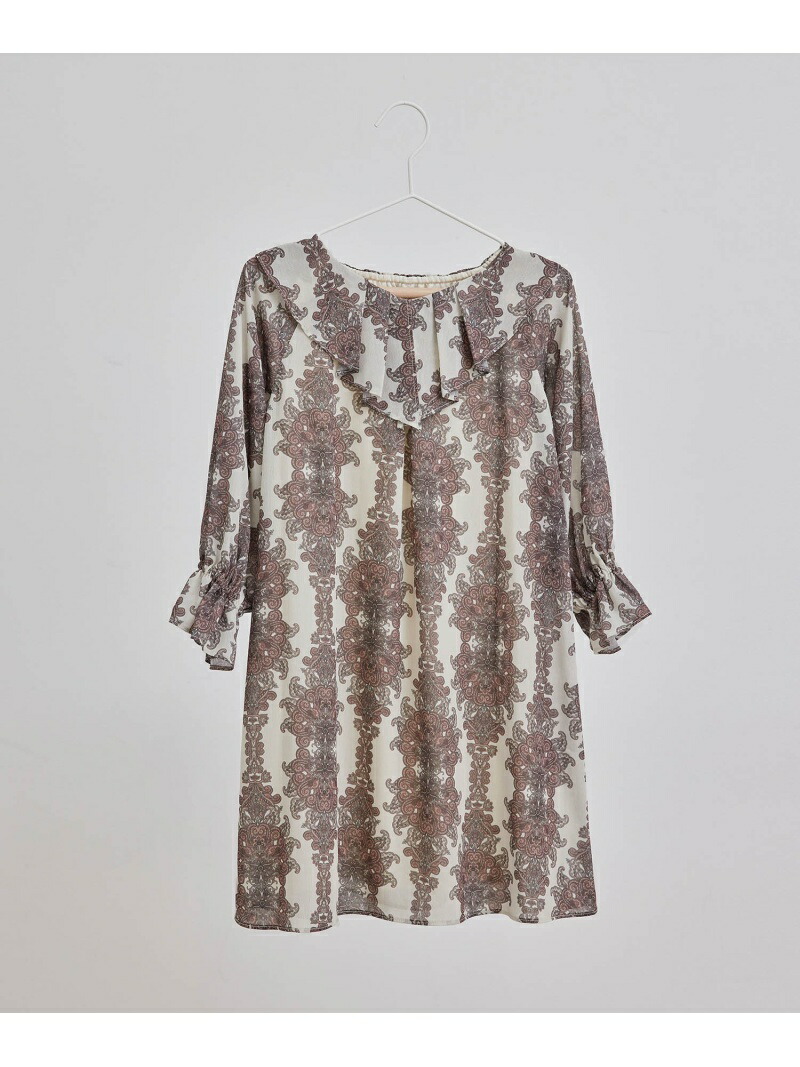 Экологичное платье с оборками на воротнике ROPE' PICNIC KIDS, Off-white (15)