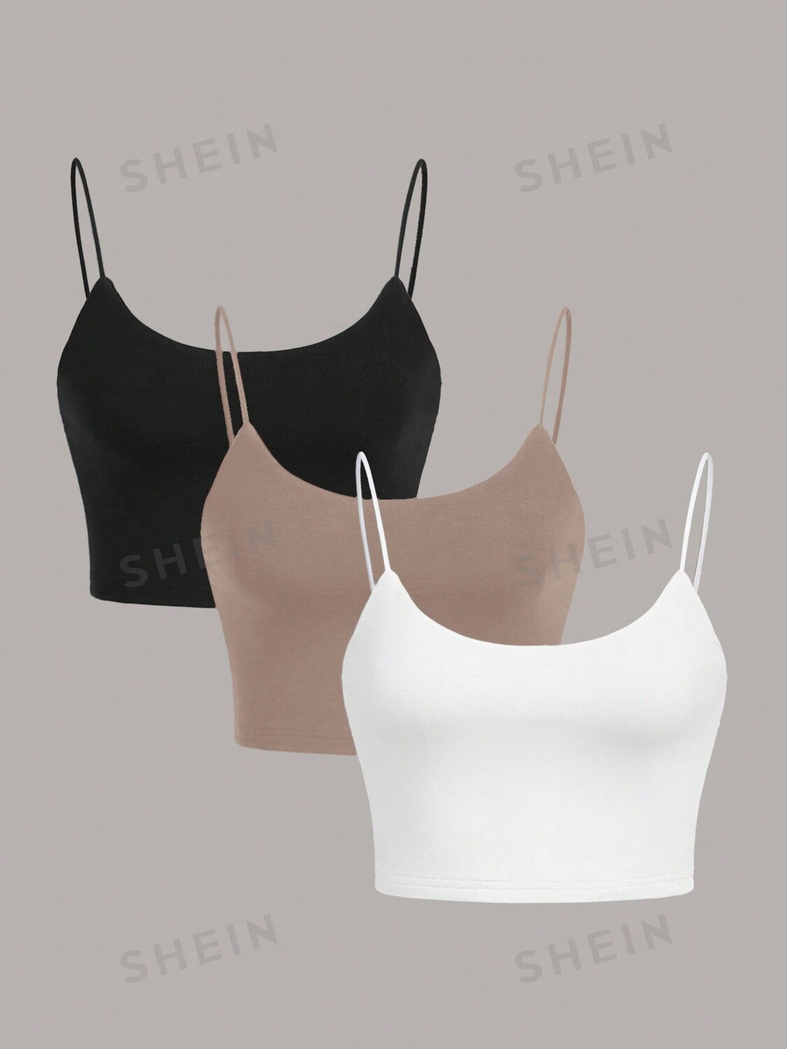 

Топ Shein Ezwear на бретельках, хаки