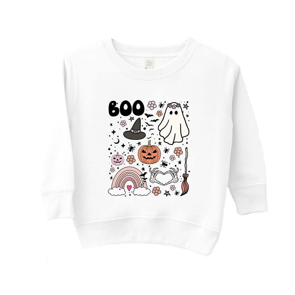 

Толстовка с рисунком Boo Collage для малышей The Juniper Shop, белый