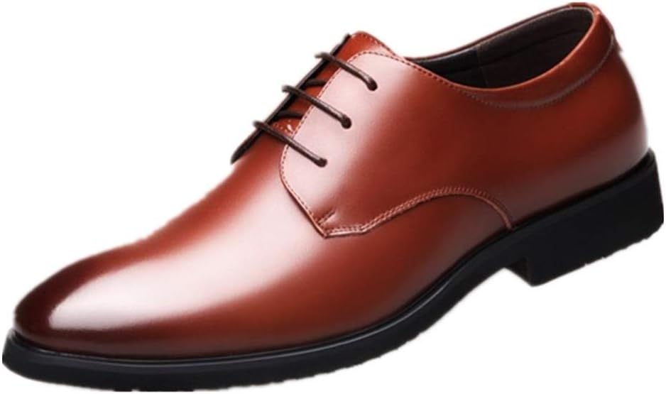 

Мужские классические туфли с шнуровкой, круглым носком, кожаные дерби с эффектом старения, низкие, противоскользящие, для выпускного Zuzala, коричневый