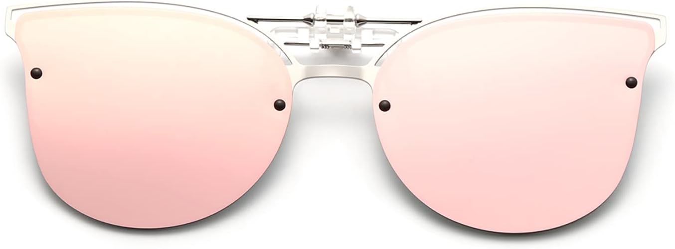 

Солнцезащитные очки Long Keeper с металлическими поляризованными линзами, накладные, для женщин и мужчин, в форме «кошачий глаз», откидные, для вождения, подходят для очков с диоптриями, Pink