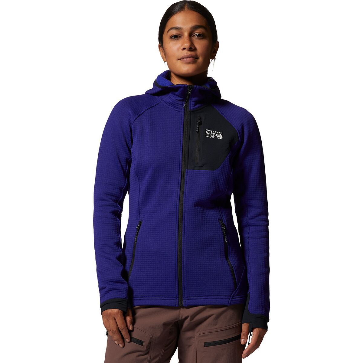 

Поляртек Power Grid худи на молнии с капюшоном Mountain Hardwear, синий