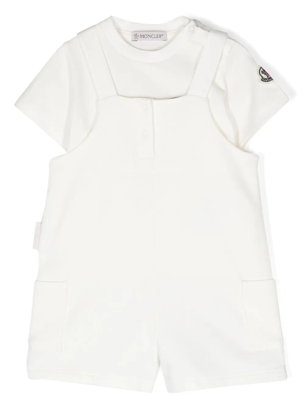 

Комплект из футболки и комбинезона Moncler Enfant, белый