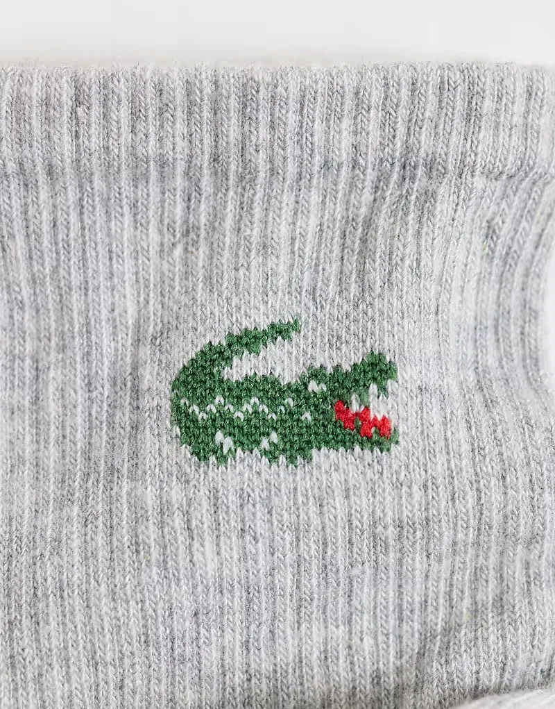 Унисекс спортивные носки Lacoste с логотипом Crocs, 6 пар, черного, белый и серого — фото 3