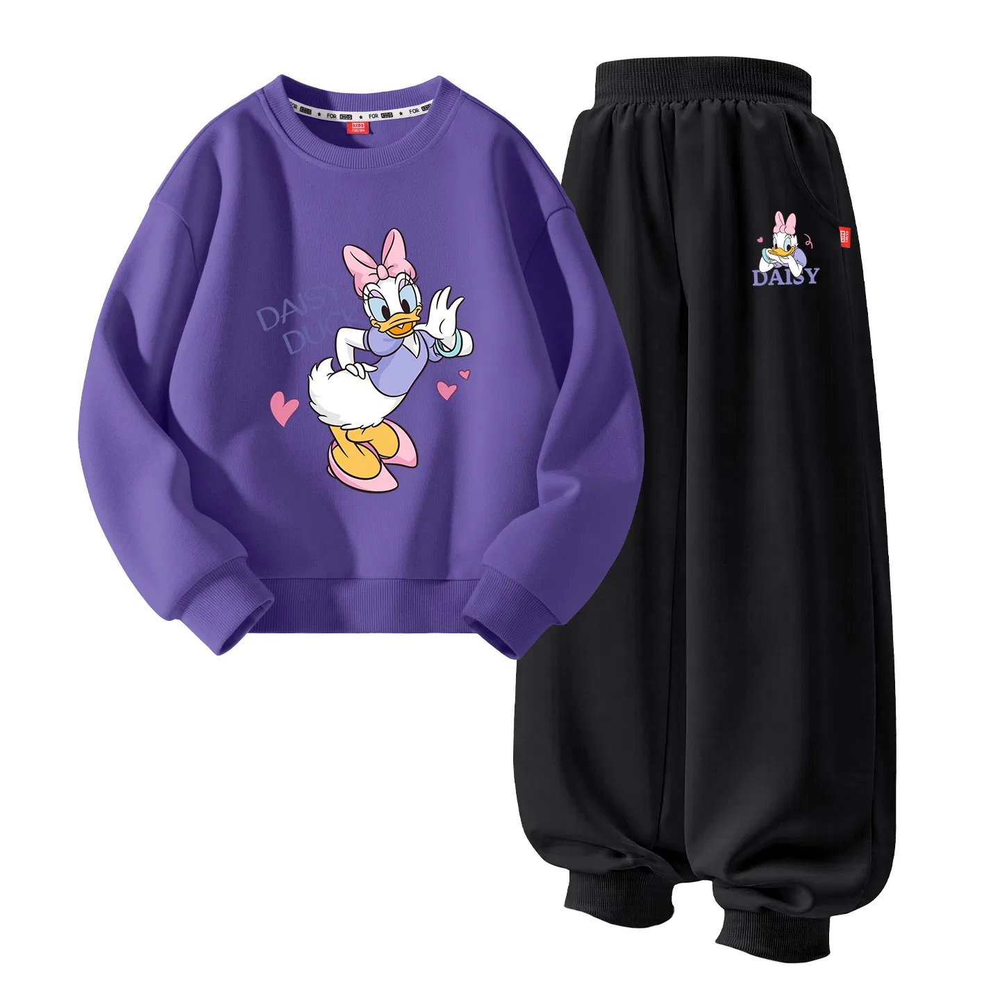 Детский спортивный костюм с принтом Disney, Pulse Purple+Smile Daisy K Black