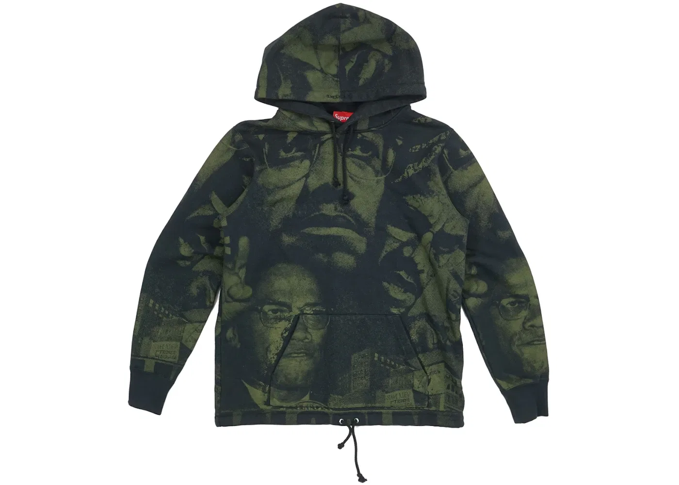 Мужская худи с принтом Supreme Malcolm X, Black