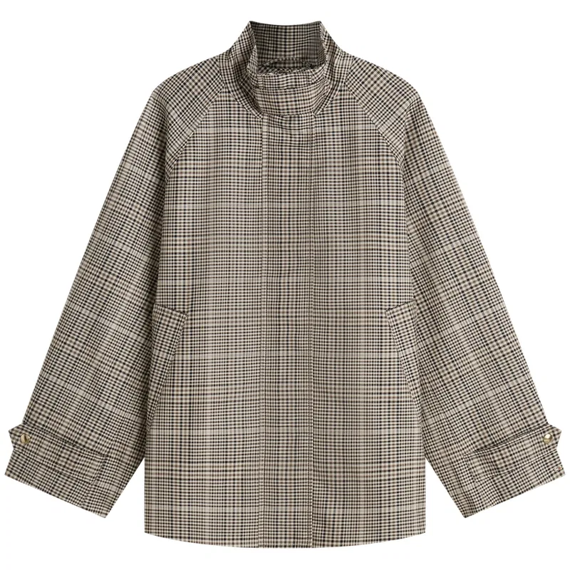 Женское пальто-тренч с принтом 0M7, Tommy Hilfiger, Brown Plaid Pattern 0M7