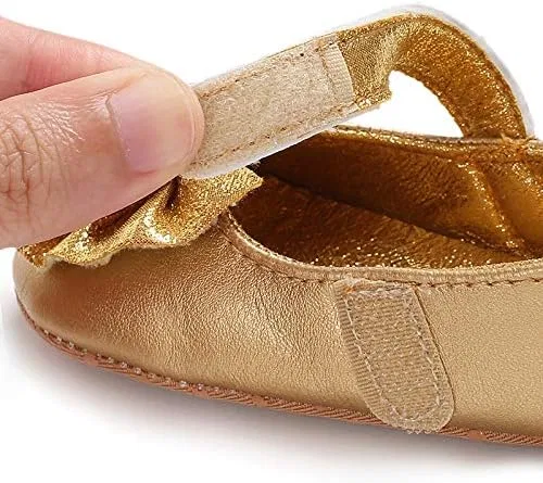 Детские туфли Мэри Джейн для девочек с бантом Purepips, Gold — фото 4