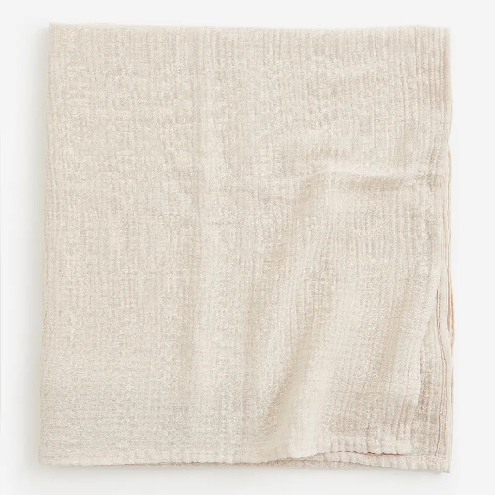 

Плед H&M Home Cotton Muslin, светло-бежевый
