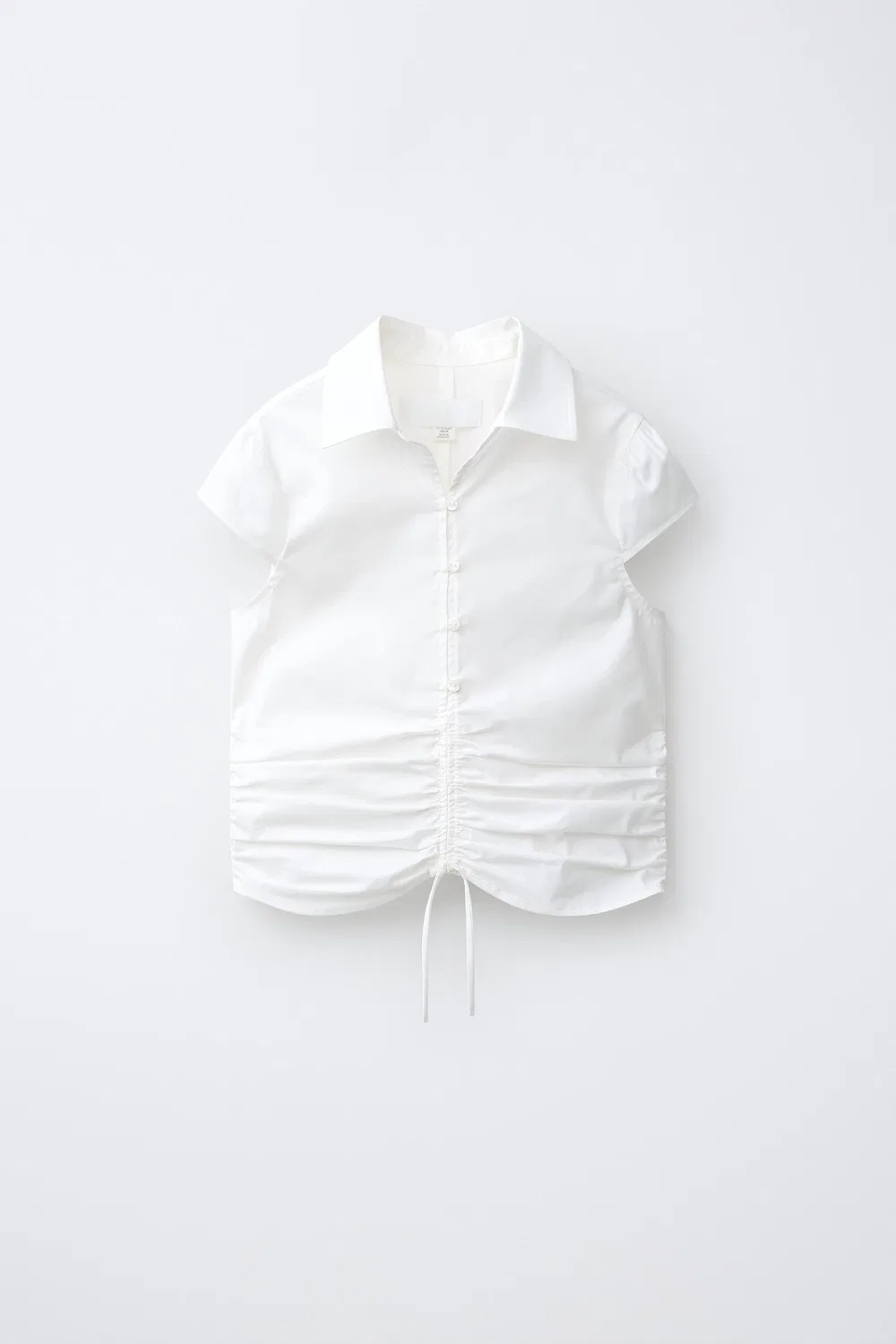 Приталенная рубашка со сборками по низу ZARA, White