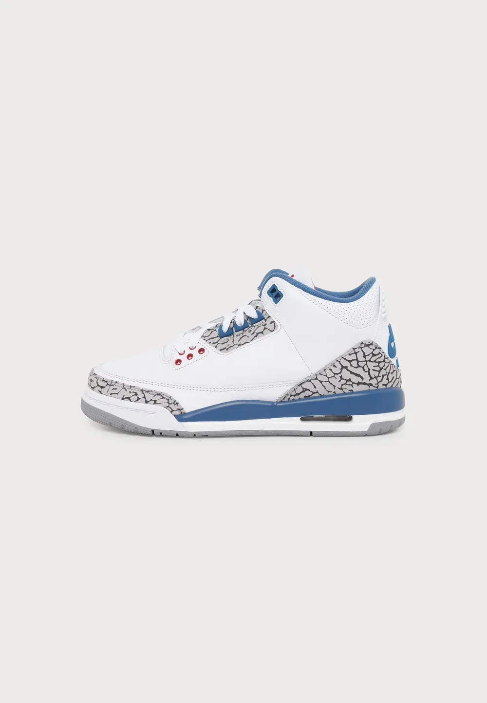 Air 3 retro - высокие кроссовки Jordan, White/Varsity Red/True Blue/Cement Grey/Anthracite