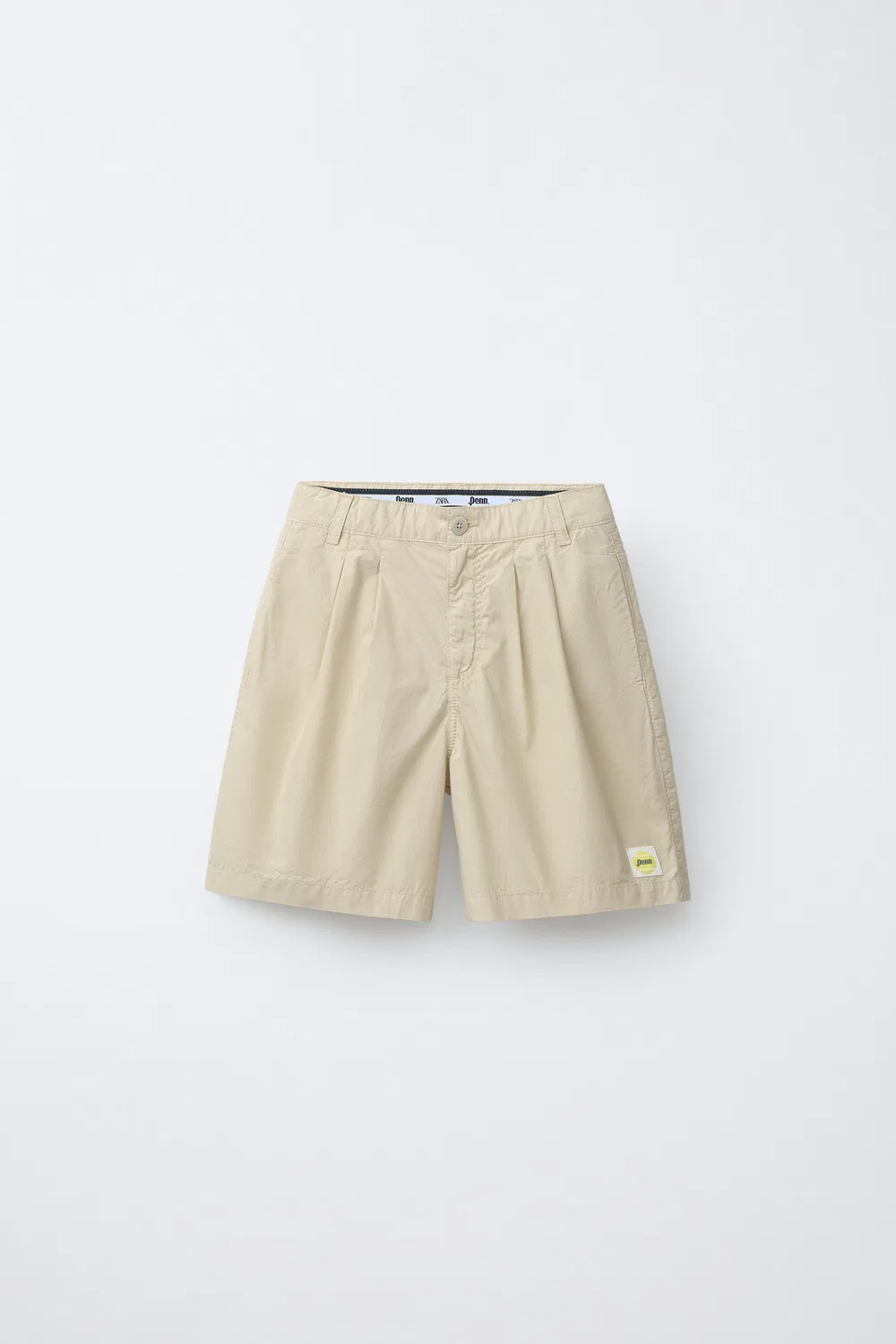 Поплиновые бермудские шорты с дартсом Penn ZARA, Light Beige